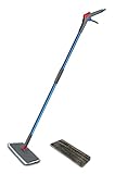 Addis Spray Mop Go Duo Microfibre Flat Floor Mop with Integral Water Tank Handle and Extra Replacement Pad MOB, Blue