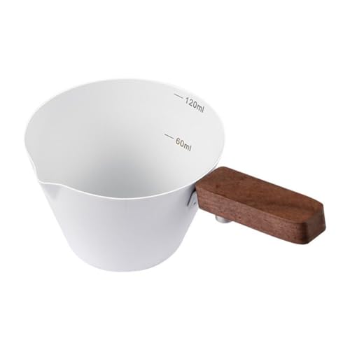 Gettimore Misurino per espresso in acciaio inox con bilancia integrata, capacità 120 ml, 304 per acciaio inox + manico in noce, per estrazione caffè barista