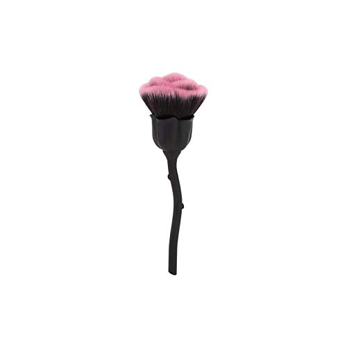 NITRIP Rose Shape Long Handle Nail Art Brush Manicure Nail Polishing Dust Powder Removal Brush(Black+Pink)