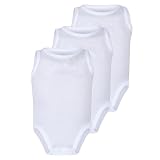 All Navy Cotton Baby Undershirts - Bodysuit for Newborn/Toddler - Tagless Sleeveless Babysuit, Lightweight & Breathable White Onesies - Double Ply Seams, Baby Bodysuits - 3-Pack Onesie (36 Months)