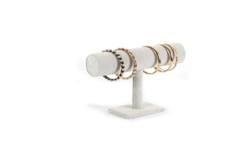 Image of Velvet 1 Roll T Grey Finished Wooden Jewellery Display Stand