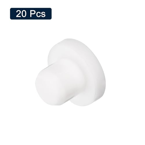 Image of uxcell 20 Pieces White Rubber Stopper, S11 Waterproof Plug Holes for 11mm / 0.43 inch Hole