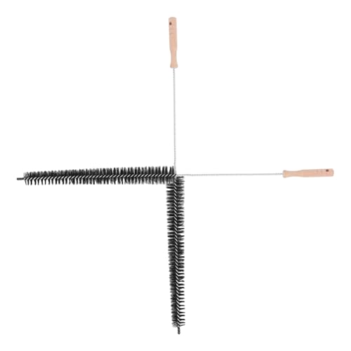 COLLBATH 2pcs Washing Machine Cleaning Brushes with Wooden Handles Flexible Multi-angle Home Detergent Scrubbers for Dryer Pipe and Household Cleaning Tools