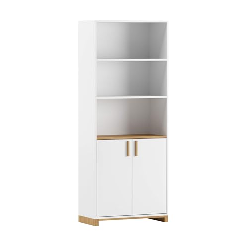 DEERHORN Büroregal für Dokumente Industrieregal mit Regalen, Aktenschrank, Regal Holz für den Raum für Bücher, Bücherregal für das Büro, Farbe: Weiß oder Schwarz DEERHORN Büroregal für Dokumente Industrieregal mit Regalen, Aktenschrank, Regal Holz für den Raum für Bücher, Bücherregal für das Büro, Farbe: Weiß oder Schwarz