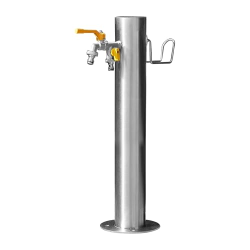 Wassersäule Garten Wasserzapfsäule Edelstahl Frostsicherer Außenwasserhahn Wasserzapfstelle Auslaufhahn Wasserentnahmestelle(86cm/34in)