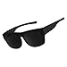 grinderPUNCH Polarized Sunglasses Fit Over Glasses, Wrap Around Sunglasses for Men and Women to Fit Over Glasses UV Protection Lightweight (Black)