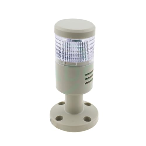 Tour de signalisation rotative 12V avec avertisseur sonore blanc - 2