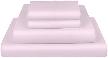 Fisher West Newyork The Village Range, Sheets for Cal King Size Bed, 500 TC Bedsheets Set for Bedroom Décor, TightFit Elastic Pocket 17" Wrinkle, Fade Resistant Fitted Sheet Set (Pink, 4 Pcs)