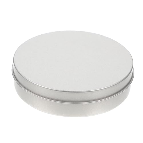 Cabilock 1pc Food Grade Iron Box with Container Biscuit Jar Storage Cookie Candy Silver Tinplate