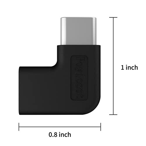 Poyiccot Usb C Right Angle Adapter, Usb C 90 Degree Adapter 10Gbps, Usb 3.1 Type C Male To Female Adapter Pd 90 Degree Usb C Adapter Usb C Extender Adapter For Laptop & Tablet & Mobile Phone, 2Pack #TOP4