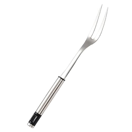 VICASKY Stainless Steel Bbq Fork for Outdoor Cooking Shaped Roasting Meat Fork Comfortable Handle for Grilling Chicken Fish Hot Dogs and Steak