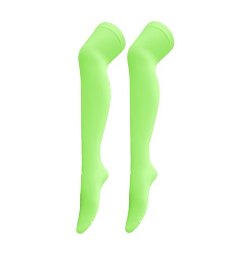 Image of Women's Opaque Stretchy Nylon Over Knee Thigh High Stockings Costume Socks