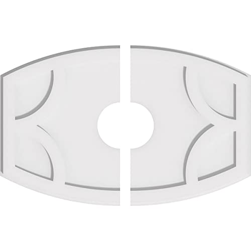 Image of Ekena Millwork CMP26X17KY2-05000 Kailey Architectural Grade PVC Contemporary, Two Piece Urethane Ceiling Medallions 26 inchW x 17 3 /8 inchH x 5 inchID x 14 inchC x 1 inchP
