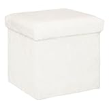 Paris Prix Atmosphera Créateur d'intérieur   Pouf Imitation Fourrure Pliable Ezzio 38cm Blanc