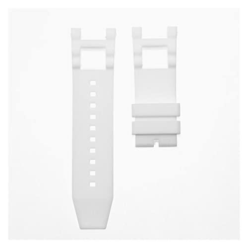 JUANZD Black Blue Brown 28 mm Silicona Reloj Correa compatible con Invicta Subaqua Noma III 5 Cinturón de pulsera de banda de reloj de 0 mm cómodo e impermeable(White)