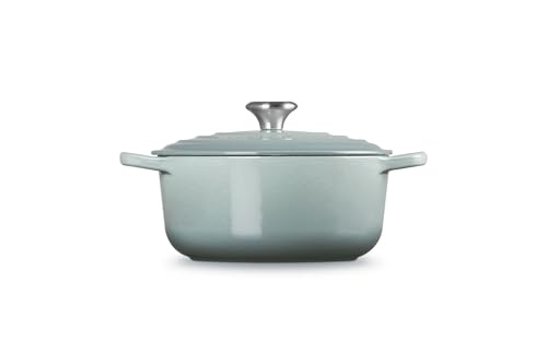 Le Creuset Signature Runder Bräter aus Gusseisen, 20 cm, 2,4 Liter, Sea Salt – Ansicht 3