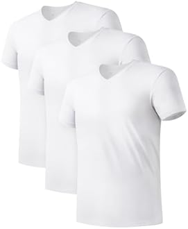 DAVID ARCHY Men's Undershirt Bamboo TShirts Moisture-Wicking Heather Tees for Men Fit Classic Top Shorts 3-Pack