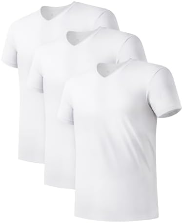 DAVID ARCHY Men's Undershirt Short Sleeves Bamboo Cool Fresh T Shirts Breathable Moisture-Wicking Soft Vest Tees for Men Fit Classic Top 3-Pack