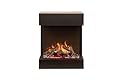 Amantii Cube Lumina 3-Sided 20 x 25 inch Smart WiFi Electric Fireplace, Built-in/Outdoor/Freestanding, Remote Control, Multi Flame Speeds, Multi Color, 1500/750 Watt Heater, Glass, Oak & Glowing logs