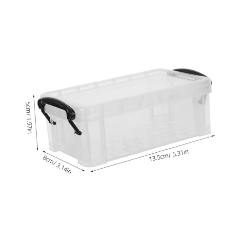 Petite boîte plastique transparente de rangement bureau empilable compacte x6 - 8