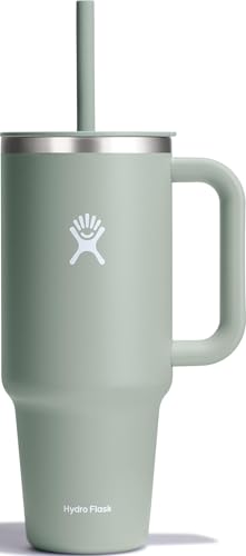 Hydro Flask Travel Tumbler with Handle, Lid and Straw - Insulated Stainless Steel in 40 Oz Agave - image 1