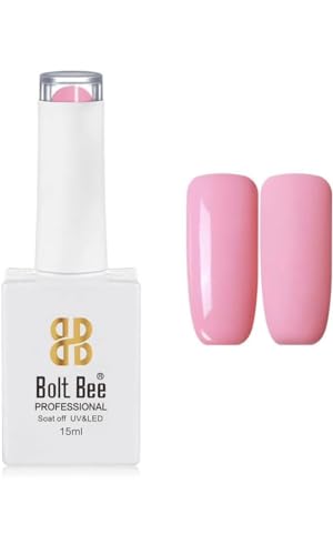 Image of Bolt Bee Nude Pink Color Gel Nail Polish Soak Off UV Gel DIY at Home 15ML Manicure Salon Nail Art