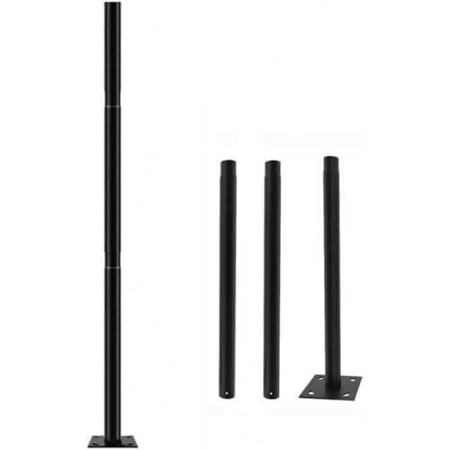 Vetrineinrete® Palo verticale staffa per lampione ufo stradale 3 metri in sezione da 1 metro supporto in metallo componibile per faro