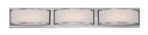 Image of Nuvo Lighting 62 /319 Mercer LED Three Light Wall Sconce 14.4 Watt 855 Lumens Soft White 2700K KolourOne LED Technology Frosted Glass Brushed Nickel Fixture