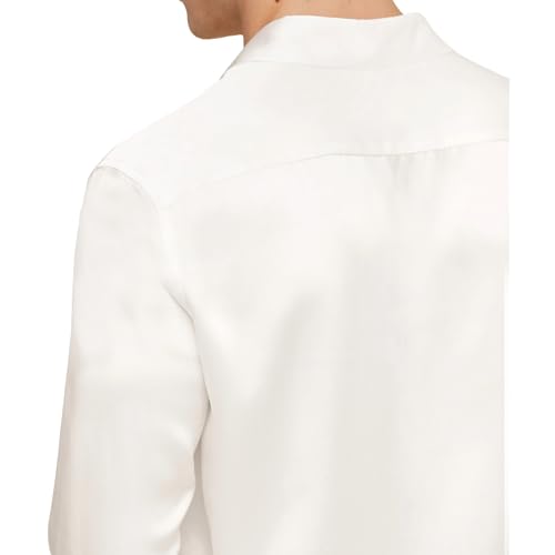 Image of Men's Luxury Satin Shirt Slim Fit|Men's Slim Fit Satin Shirt - Shiny, Soft|Men's Satin Shirt - Luxury Silky Nightclub & Event Wear|Silk Satin Shirt for Men - Lightweight, Shiny, and Comfortable