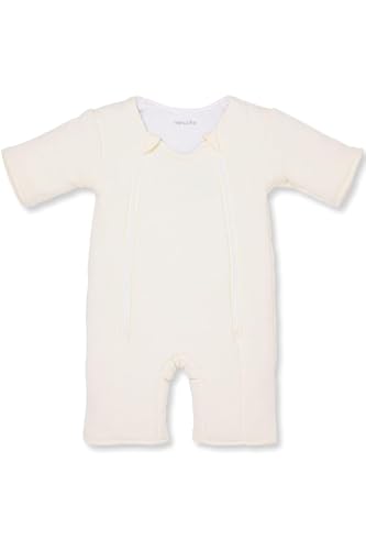 Minuche%100 Pamuk Bebek Uyku Tulumu - Elyaf Dolgulu ve Kolay Alt Değiştirme İçin Çift Fermuarlı (Krem, 6-9 Ay)