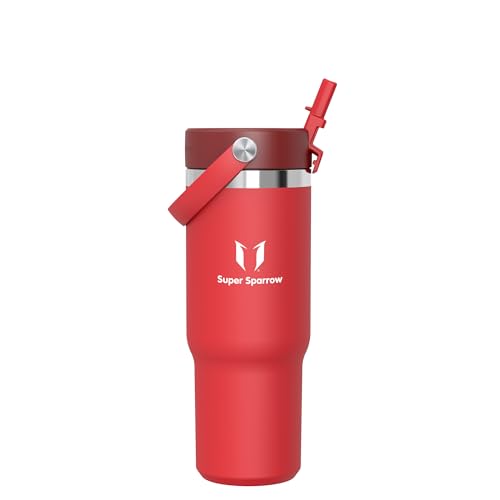 Sparrow Botella Termica 900ml Tumbler Vaso Termico con Pajita-Termo con Asa