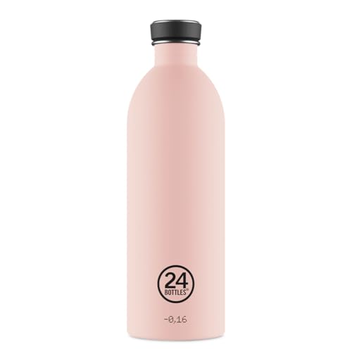 24Bottles Urban - 1L Trinkflasche mit versiegeltem Deckel - 100% Umweltfreundliche Edelstahl Trinkflasche für Sport - Ultraleicht (nicht thermisch) - Rosa