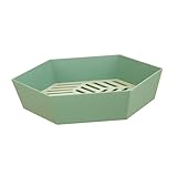 ROMISBABA Bandeja de Drenaje para Frutas y Snacks Diseño Hueco Color Verde Bandeja Desmontable Fácil de Limpiar para Cocina y Hogar