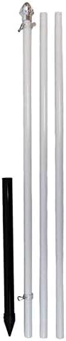 Best Flags 10ft Aluminum (White) Outdoor Pole with Ground Spike