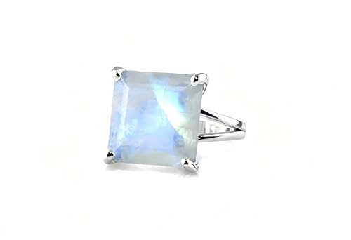 Bague argent pierre de lune véritable anti-ternissement pour femmes