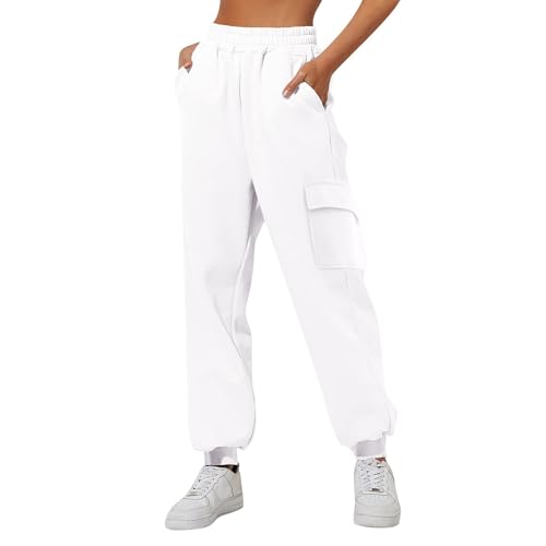 Pantalones de látex para mujer con cremallera, bolsillos laterales, pantalones de entrenamiento informales, pantalones cargo con purpurina, pantalones cortos para mujer, Blanco, XL