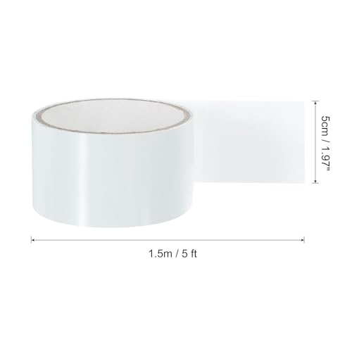 Image of MECCANIXITY Waterproof Patch Seal Tape 2 in x 5 Ft, PVC Leak Proof Repair Sealing Duct Tape for HVAC, Roof Crack, Boat Hoses Pipes, Awning, White