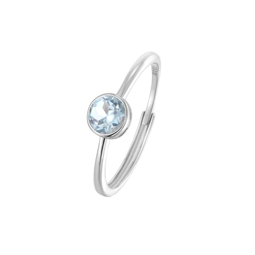 Bague fiançailles aigue-marine naturelle en argent 925 au design halo intemporel