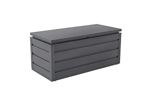 Tarrington House Baule portaoggetti, alluminio/acciaio, con illuminazione interna a LED, ruote, foro di ventilazione, resistente alle intemperie, grigio