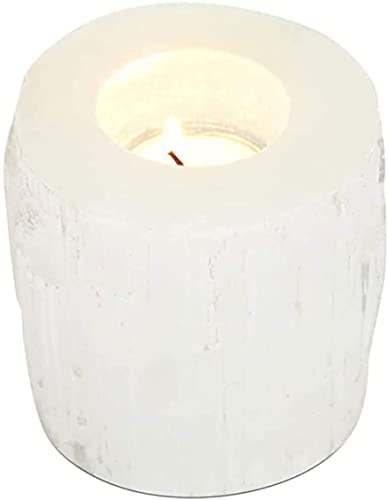 SALT 84 Selenite Crystal Candle Holder,...