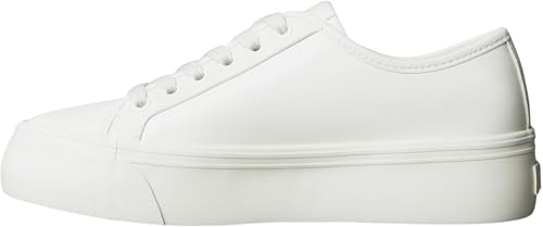 Calvin Klein Sneaker con Suela Vulcanizada Mujer Lace Up Low Top, Blanco (Lily White), 40