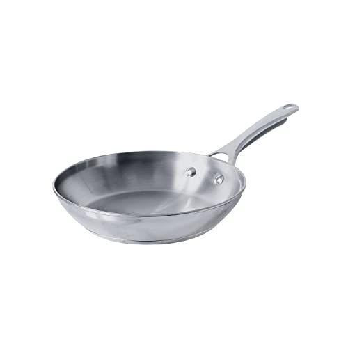 Meyer Select Nickel Free Stainless Steel Frypan | Frying Pan | Steel Frying Pan with Triply Base | Steel Fry pan | Gas and Induction Compatible, 24 cm