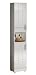 Produktbild trendteam smart living - Wons - Hochschrank - Weiß/Weiß Hochglanz - 1 offenes Fach und 2 Einlegeböden - (BxHxT) 37 x 192 x 31 cm - moderner Badezimmerschrank mit Ablagefach - kratzfest