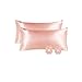 Vielit 2 Stück Satin Kissenbezug 40x80, ähnlich wie Seide, Kopfkissenbezug Satin Pillowcase Kissen Bezug Kissenhülle für Haar und Haut (Rose )