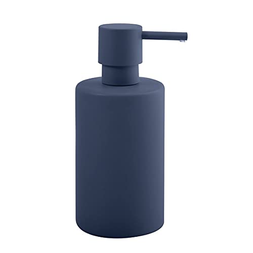 Spirella Distributeur de Savon Tube - avec Pompe en Acier Inoxydable - Distributeur de Savon Liquide - Porcelaine - 300 ML - Durable et Robuste - Bleu Mat