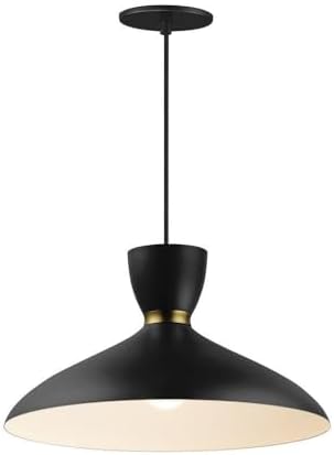 Carillon - 1 Light Pendant-8.75 Inches Tall and 15.75 Inches Wide-Black/Satin Brass Finish -Traditional Installation