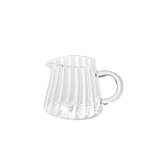 SDA287MZ Salsiera Brocca for Latte e caffè a Righe da 150 ml con Manico, Trasparente, salsiera Bricco Latte