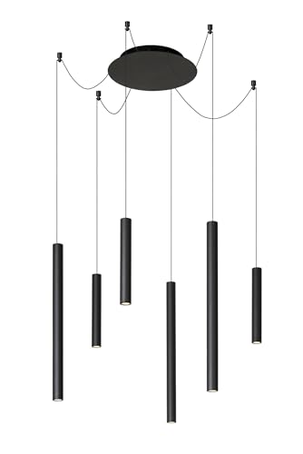 Suspension 24W Lucide aluminium noir pour corriger le manque de lumière du salon