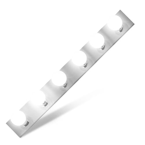 DYSMIO Lighting Six Light Vanity Strip - Hollywood Style Mirror Fixture with Chrome Plates – Salon-Grade Accessories for Bedroom, Bathroom, Dressing Room, Makeup Studio - 36 x 4.25 Inches