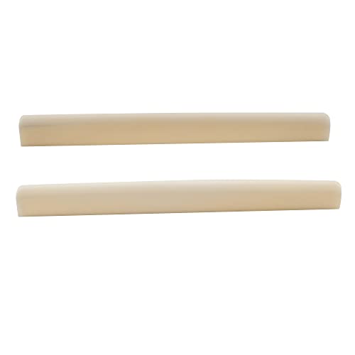 Musiclily 6 String Classical Guitar Bone Saddle,DJ-02 80x3x9mm (Pack of 2)